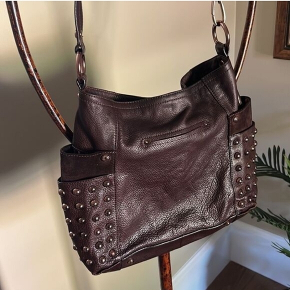 b. makowsky Dark Brown Studded Hobo Bag - Picture 6 of 16